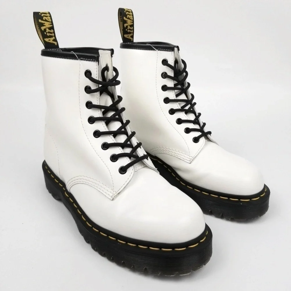 Dr. Martens 1460 Bex Lug Sole Combat Platform Boots 90s Grunge Y2k Neopunk White